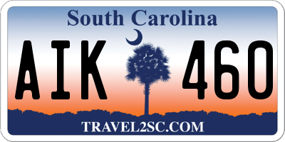SC license plate AIK460