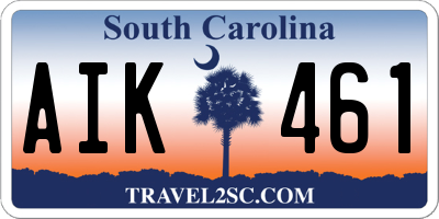 SC license plate AIK461