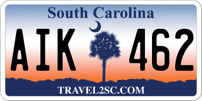 SC license plate AIK462