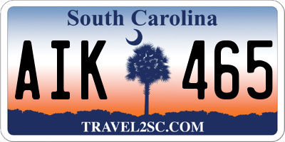 SC license plate AIK465