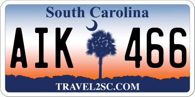 SC license plate AIK466