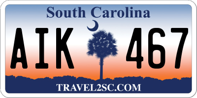 SC license plate AIK467