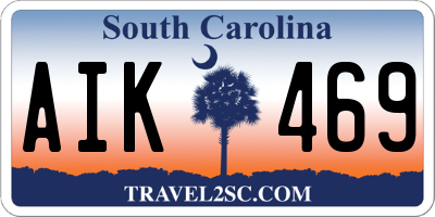 SC license plate AIK469