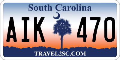 SC license plate AIK470