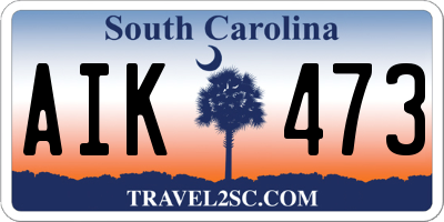 SC license plate AIK473