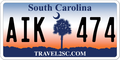 SC license plate AIK474