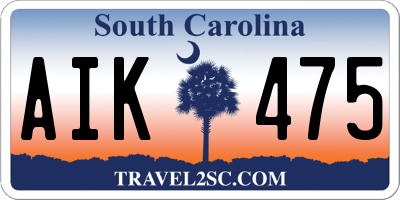 SC license plate AIK475