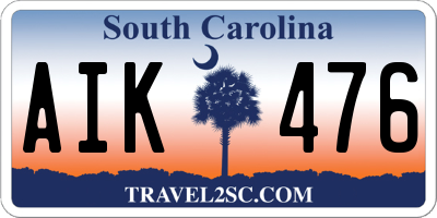 SC license plate AIK476