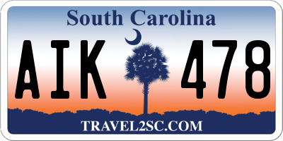 SC license plate AIK478