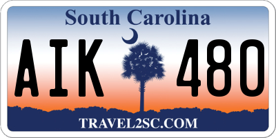 SC license plate AIK480