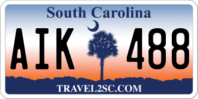 SC license plate AIK488