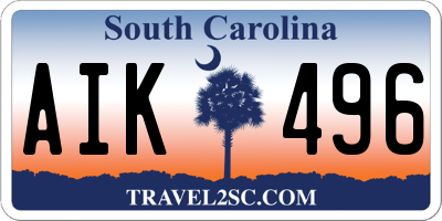SC license plate AIK496
