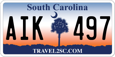 SC license plate AIK497