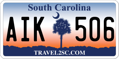 SC license plate AIK506