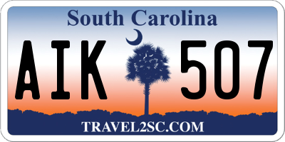 SC license plate AIK507
