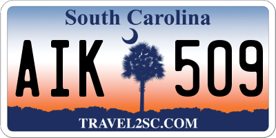 SC license plate AIK509
