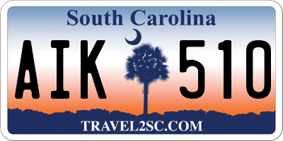 SC license plate AIK510