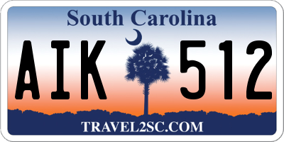 SC license plate AIK512