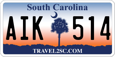 SC license plate AIK514
