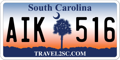 SC license plate AIK516