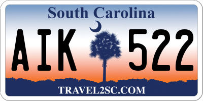 SC license plate AIK522