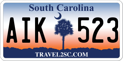 SC license plate AIK523