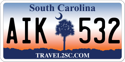 SC license plate AIK532