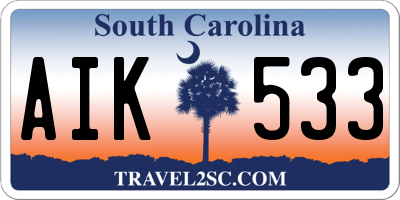 SC license plate AIK533