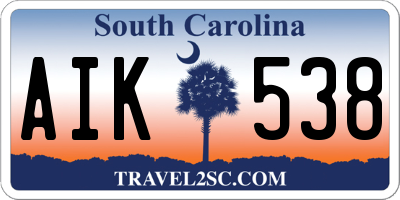 SC license plate AIK538