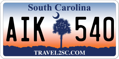 SC license plate AIK540