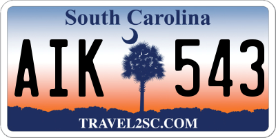 SC license plate AIK543