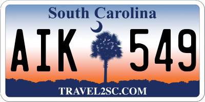 SC license plate AIK549