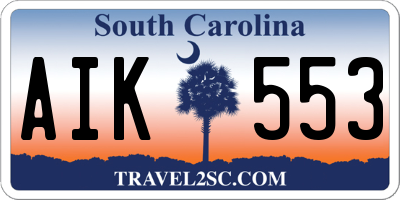 SC license plate AIK553
