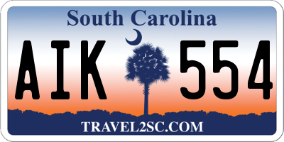 SC license plate AIK554
