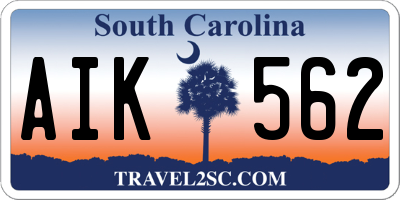 SC license plate AIK562