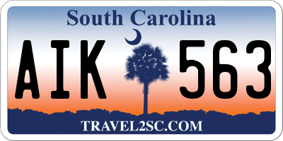 SC license plate AIK563