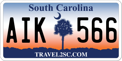 SC license plate AIK566