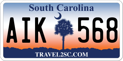 SC license plate AIK568