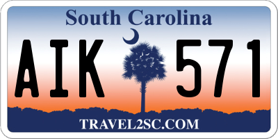 SC license plate AIK571