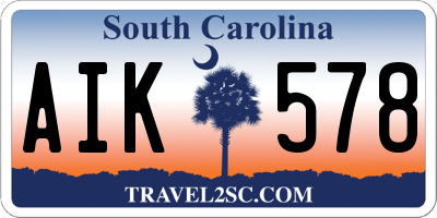 SC license plate AIK578