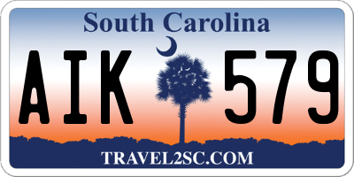 SC license plate AIK579