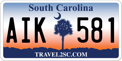 SC license plate AIK581