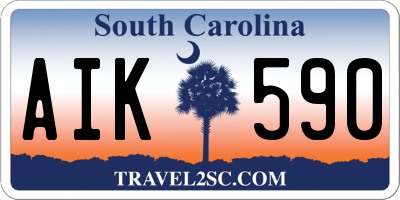 SC license plate AIK590