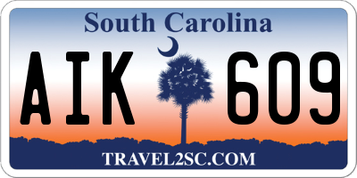 SC license plate AIK609