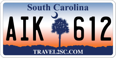 SC license plate AIK612