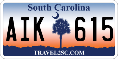 SC license plate AIK615