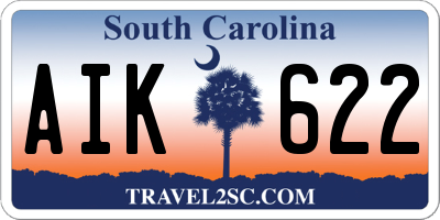 SC license plate AIK622