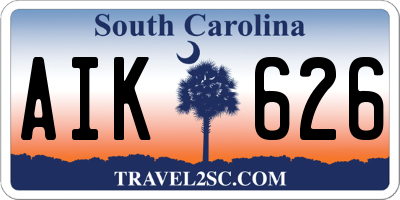 SC license plate AIK626