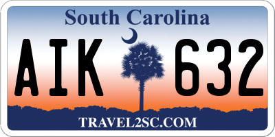 SC license plate AIK632