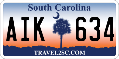 SC license plate AIK634
